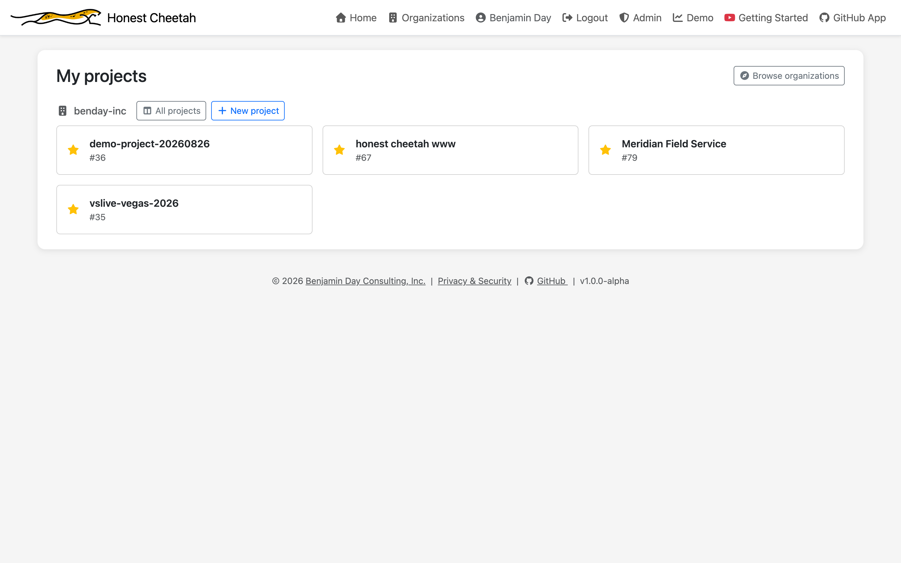 The My projects dashboard with pinned boards